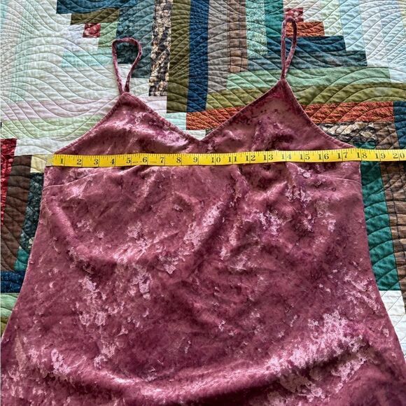 Lucky Brand Pink Crushed Velvet Slip Party Midi Dress Size Large - Picture 12 of 16